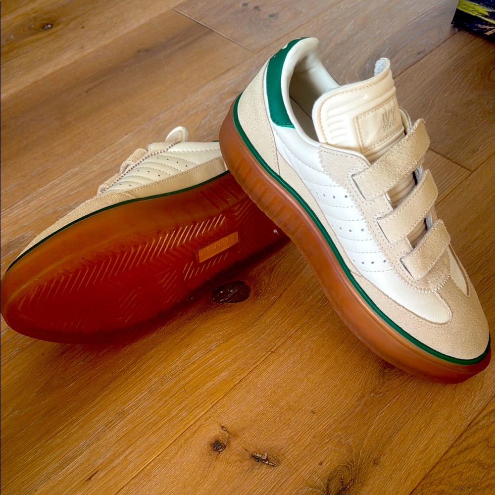 Adidas Ivy Park Cream and Green Sneakers